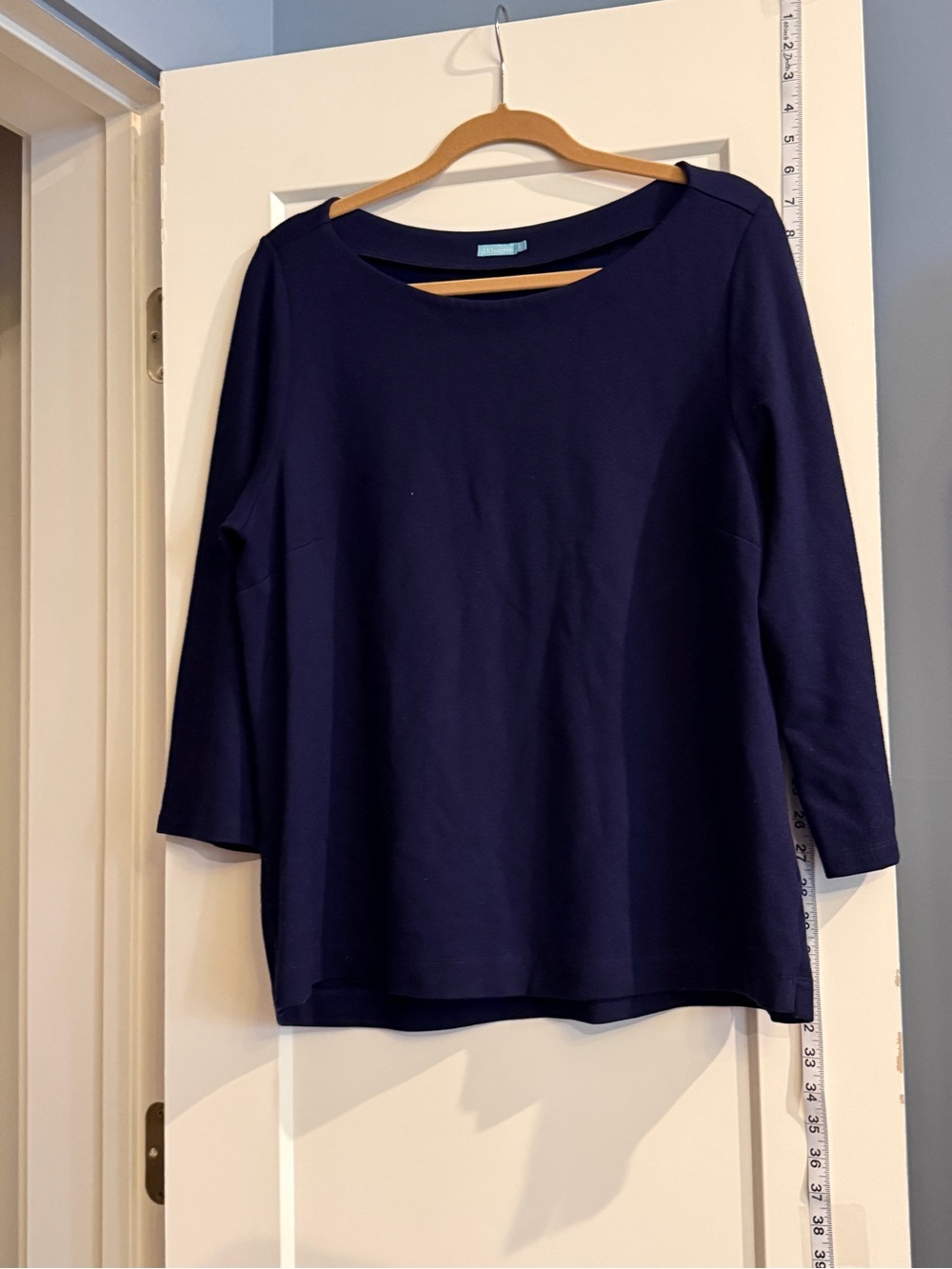 J. McLaughlin Navy 3/4 Sleeve Boatneck Top